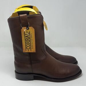 Corral A4068 Cowboy Roper Boots Mens 13 EE Wide Brown Leather Mid Calf Western